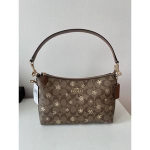 COACH Clara Shoulder Bag In Signature Canvas With Snowflake Print NEW